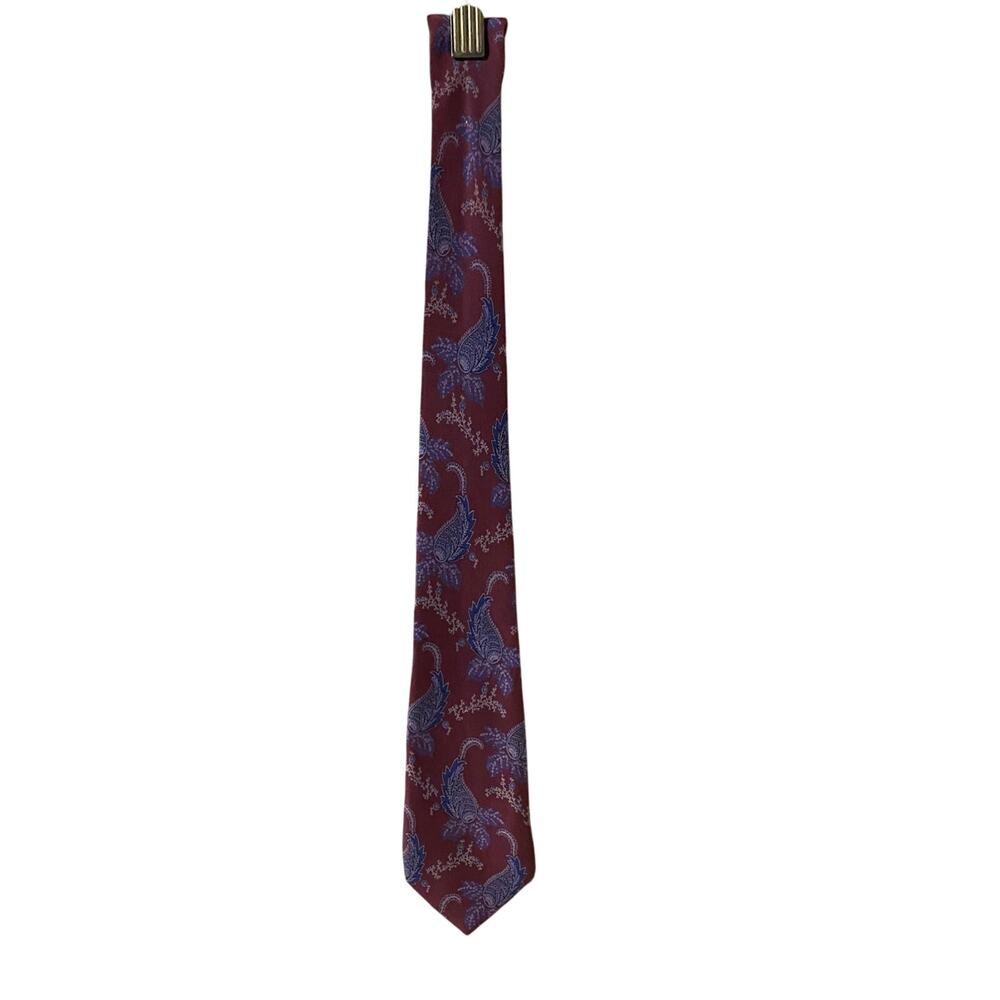 Valentino Cravatte 100% Silk Tie Paisley Handmade in Italy Vintage Designer